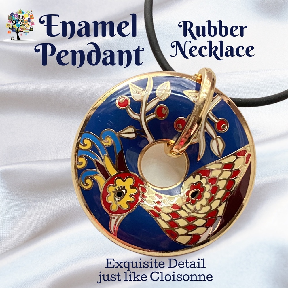 Fashion Statement Enamel Pendant Necklace